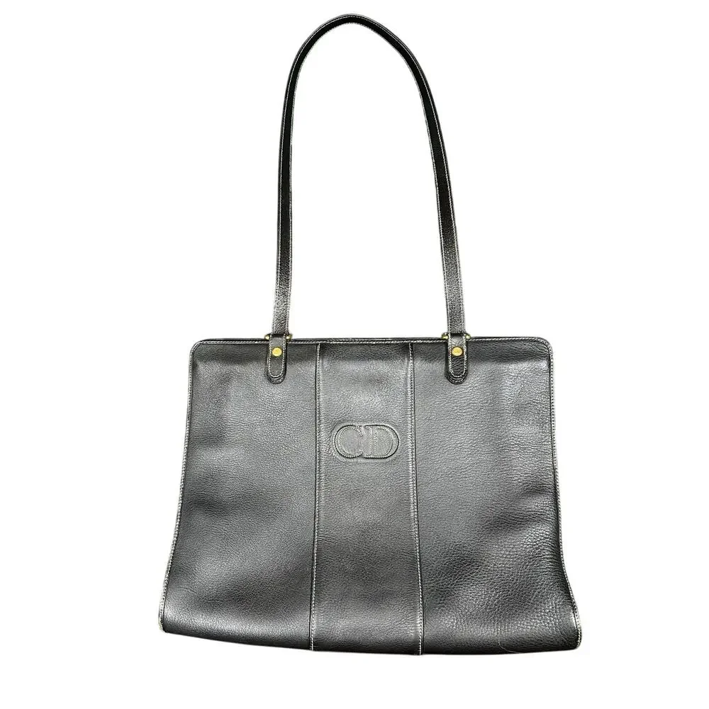 Christian Dior Vintage Black Leather Shoulder Bag - Picture 10 of 11